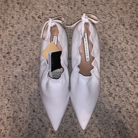 NWT Zara Gathered Leather Salon Shoes (Women’s 8) - Picture 3 of 8